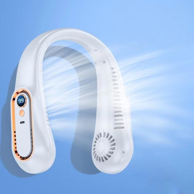 Wentylator na szyję z wyświetlaczem cyfrowym i ładowaniem USB 🌬️
