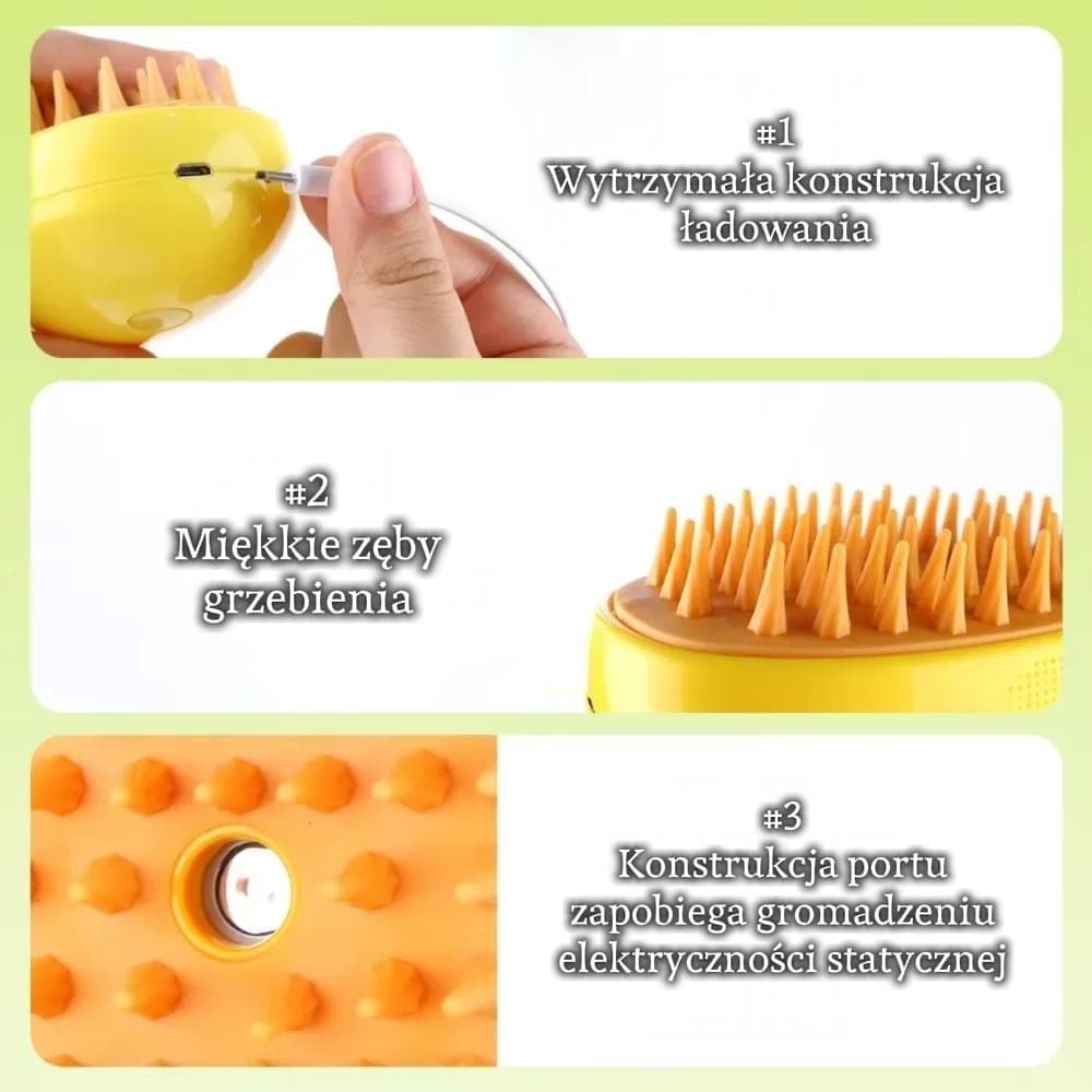 Parowa szczotka 3w1 dla kotów i psów 🐾