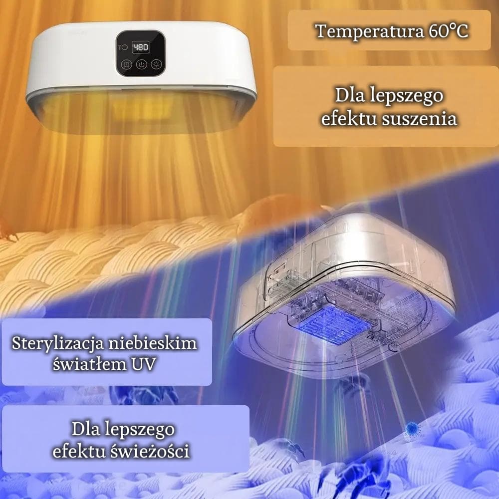 Przenośna elektryczna suszarka z dezynfekcją UV, składana 👕
