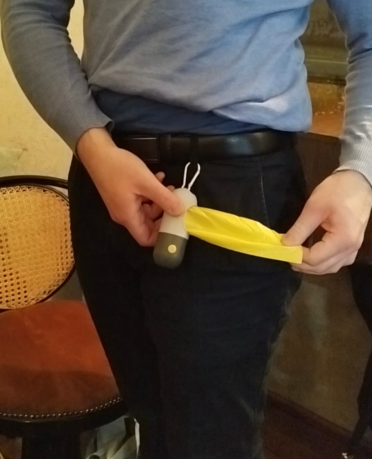 Przenośny dozownik biodegradowalnych woreczków z lampką LED 🐾