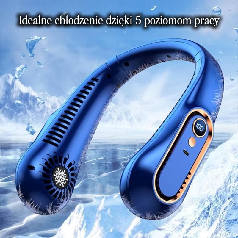 Wentylator na szyję z wyświetlaczem cyfrowym i ładowaniem USB 🌬️
