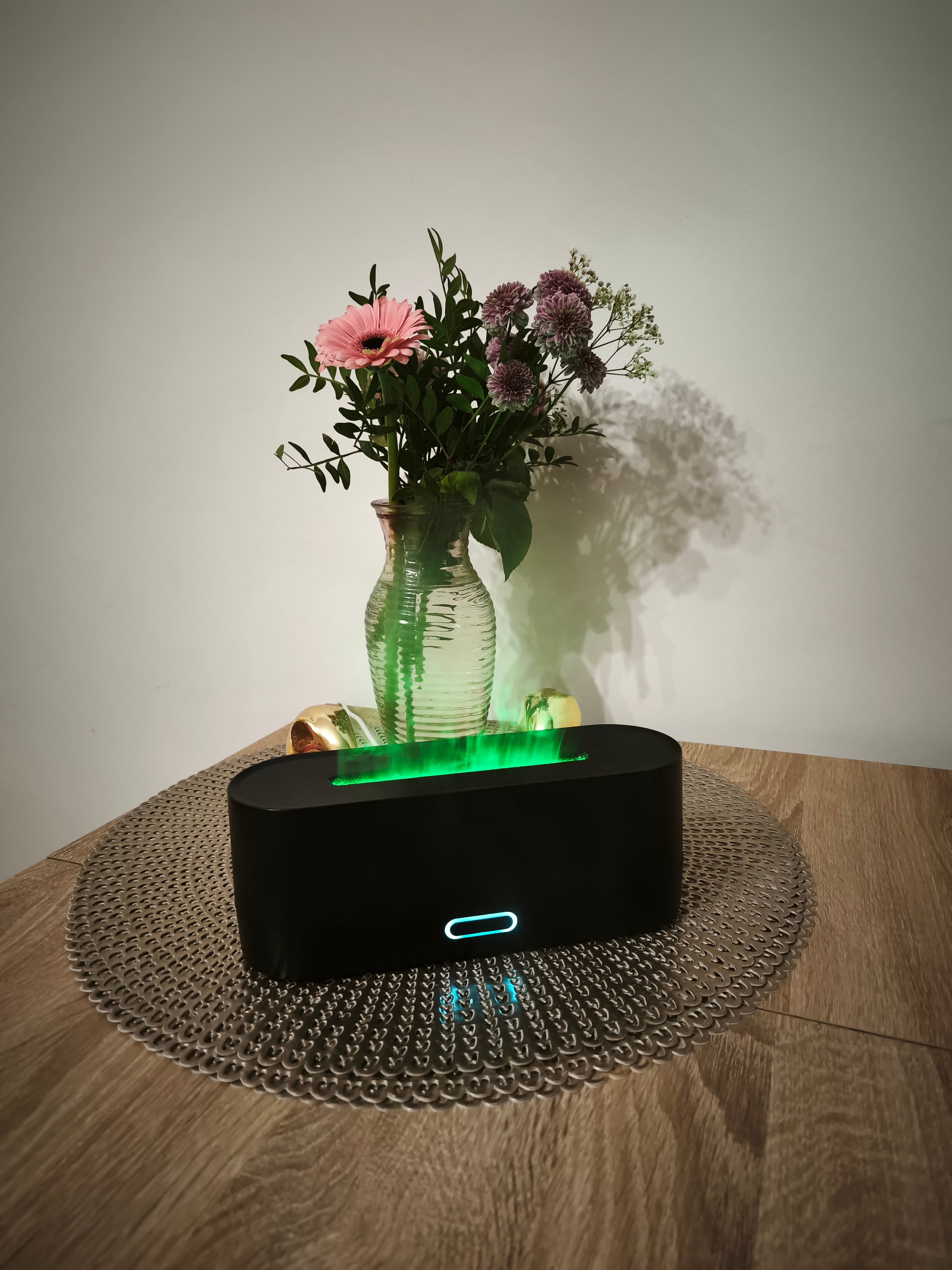 Biurkowy aromaterapeutyczny dyfuzor USB RGB płomień 7-kolorów 🔥